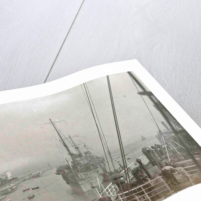 Suez Canal entrance with ships by Anonymous