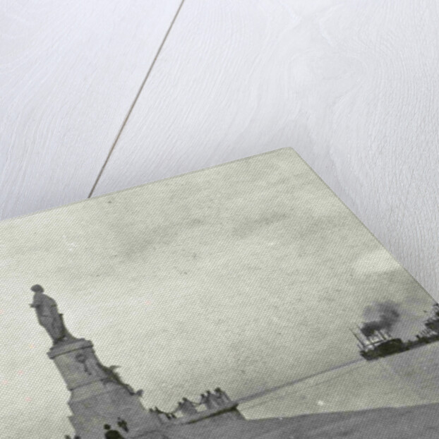 Port Said, Suez Canal pier with statue Ferd. de Lesseps, Egypt by Anonymous