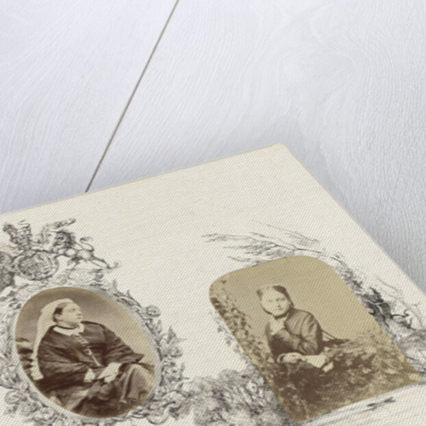 Portrait of Alexandra, Princess of Wales bordered by drawing of English landscape by Anonymous