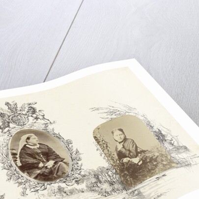 Portrait of Alexandra, Princess of Wales bordered by drawing of English landscape by Anonymous