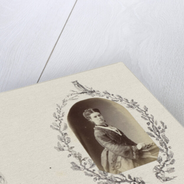 Portrait of child bordered by drawing ivy by Anonymous