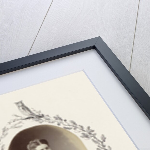 Portrait of child bordered by drawing ivy by Anonymous