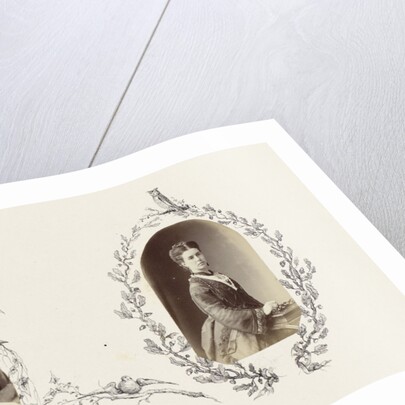 Portrait of child bordered by drawing ivy by Anonymous