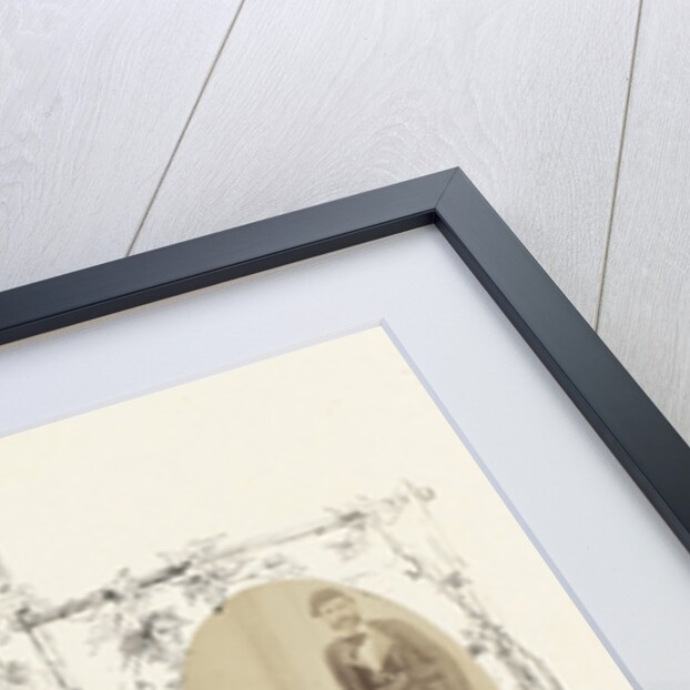 Corfu, portrait of man in costume, surrounded by drawings of flora around branches framework by Anonymous