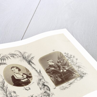 Portrait of Reginald Carter as a child's picture book bordered by drawing flora by Anonymous