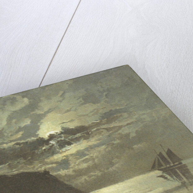 painting of a lighthouse at night from C. Frederick Sorensen by Anonymous