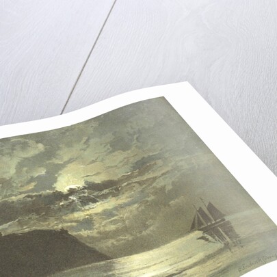 painting of a lighthouse at night from C. Frederick Sorensen by Anonymous