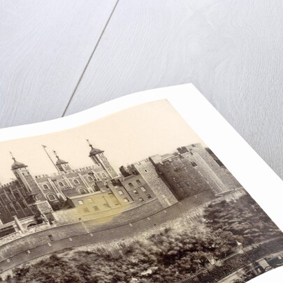 View of the Tower of London UK with on the foreground horse carriages by Anonymous
