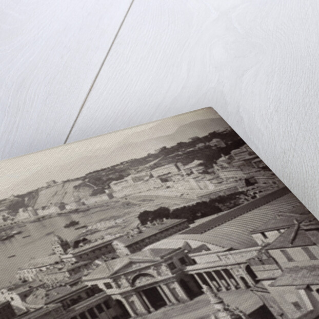 View of the bay of Genoa with a railway station in the foreground, Italy by Anonymous