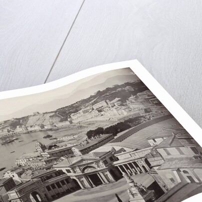 View of the bay of Genoa with a railway station in the foreground, Italy by Anonymous