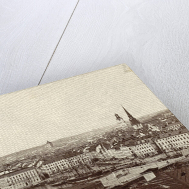 Panorama of buildings, churches and the harbor of Stockholm, Sweden by Anonymous