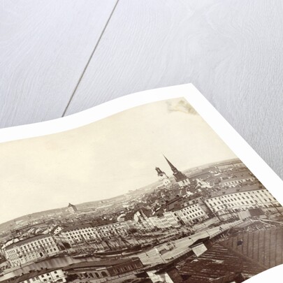 Panorama of buildings, churches and the harbor of Stockholm, Sweden by Anonymous