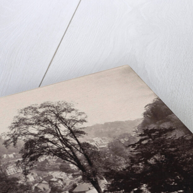 Panoramic view of houses and a road on a ridge in Matlock UK by Anonymous