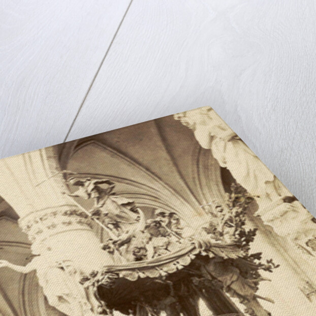 Pulpit in the Cathedral of Saint Michael and Saint Gudula, Sint-Michiel en Sint-Goedele in Brussels Belgium by Anonymous