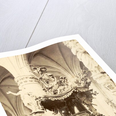 Pulpit in the Cathedral of Saint Michael and Saint Gudula, Sint-Michiel en Sint-Goedele in Brussels Belgium by Anonymous