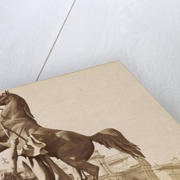 Picture of a horse tamer on Anitschkowbrug in St. Petersburg Russia by Anonymous