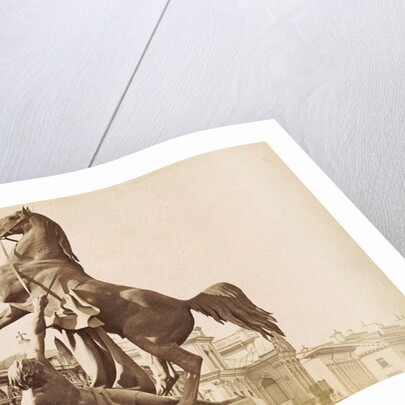 Picture of a horse tamer on Anitschkowbrug in St. Petersburg Russia by Anonymous