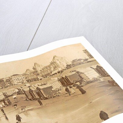 Bathers and bathing carriages on the beach of Blankenberge, Belgium by Anonymous