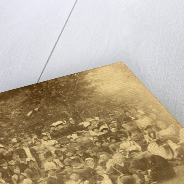 Group portrait of young people in a forest during a group outing by Anonymous