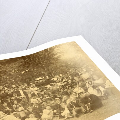 Group portrait of young people in a forest during a group outing by Anonymous