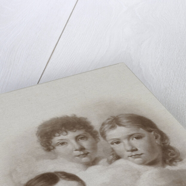three children's portraits in the clouds, H.C. de Graaff by Photographie Société Anonyme