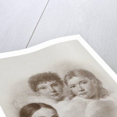 three children's portraits in the clouds, H.C. de Graaff by Photographie Société Anonyme
