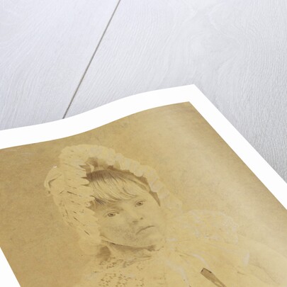 Studio Portrait of a toddler with doll and cap by Anonymous