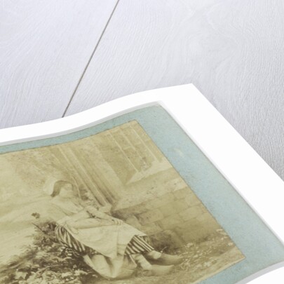 Scene for home: young woman with clogs and flower basket by Anonymous