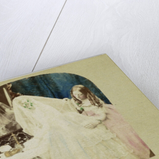 Scene in boudoir: bride and bridesmaid make toilet by Anonymous