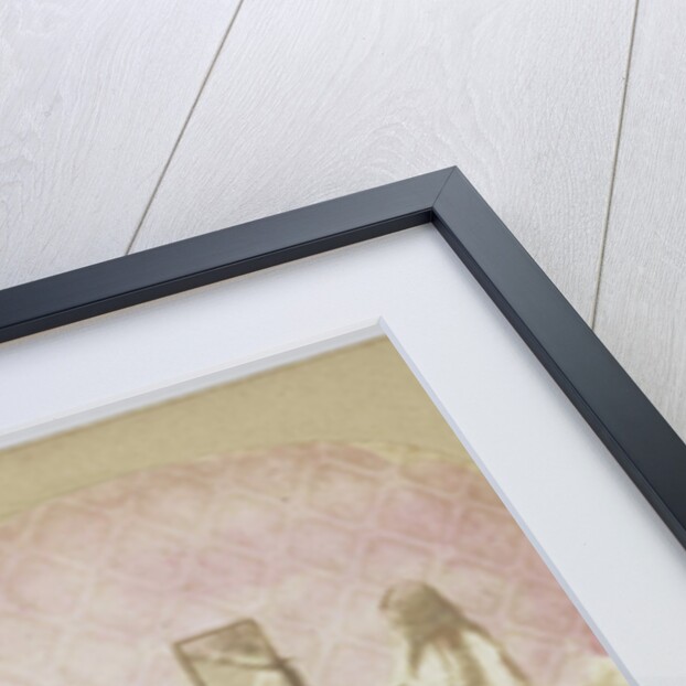 Scene in boudoir: girl combs hair of another girl in crinoline by Anonymous