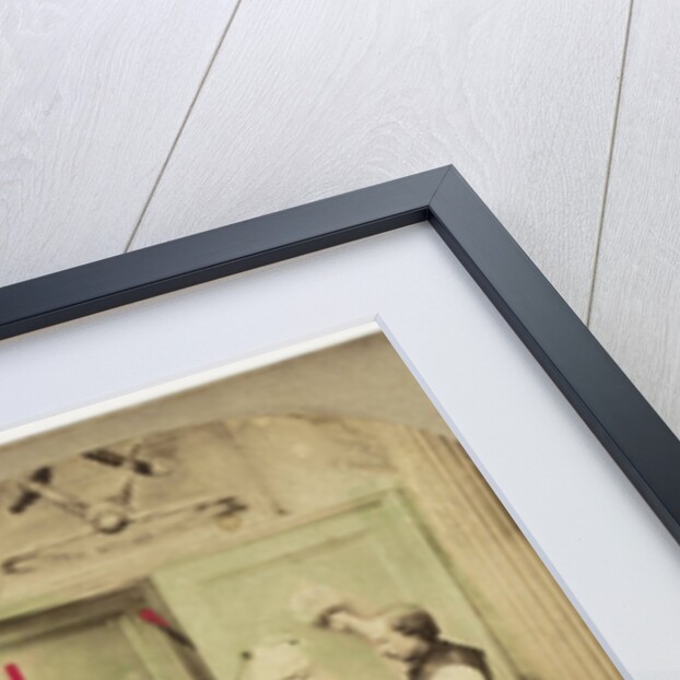 Scene in interior: three Freemasons and bound man by Anonymous