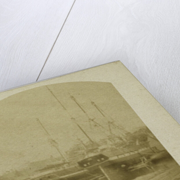 Wharf with ships in Amsterdam by Andries Jager