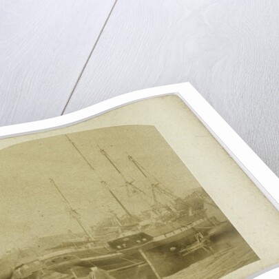 Wharf with ships in Amsterdam by Andries Jager