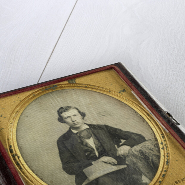 Portrait of a young man with hat by John Beattie