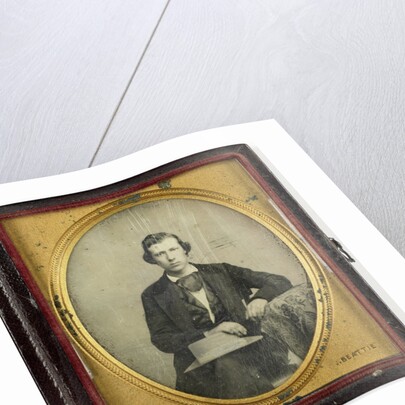 Portrait of a young man with hat by John Beattie