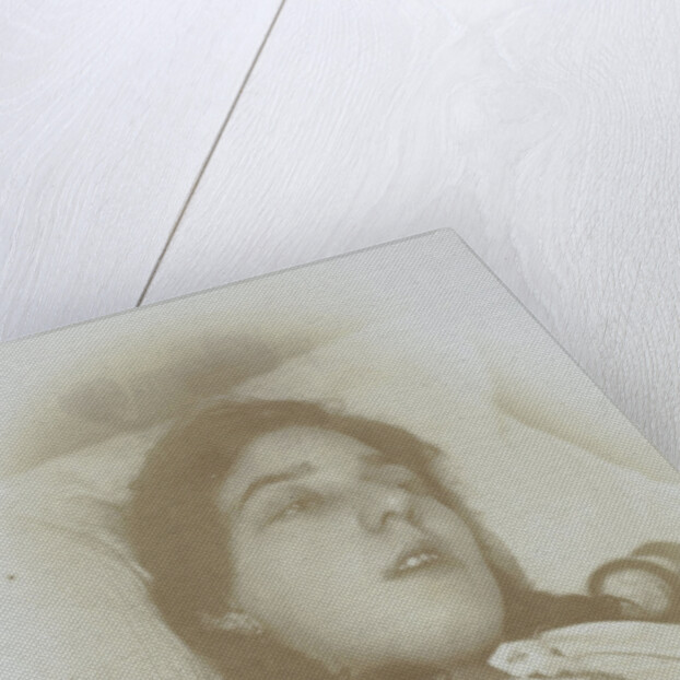 Post-mortem portrait of a woman with open eyes by J. Siewe