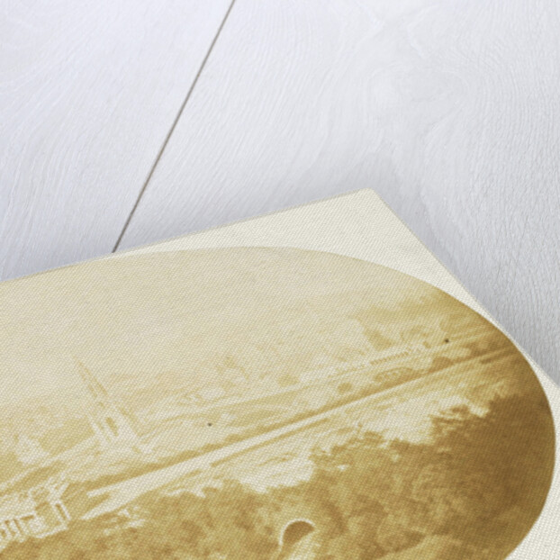 Oval view of Edinburgh, Scotland, with the monument to Sir Walter Scott by John Thomson