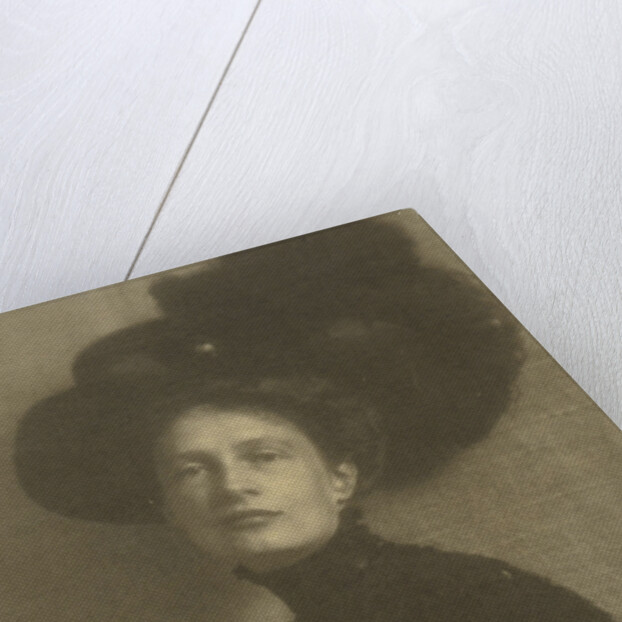 Portrait of a woman with feather hat by Heinrich Kühn