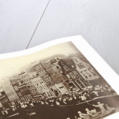 Trickery photo of eel pulling on the Lindegracht Amsterdam by F. Bouman
