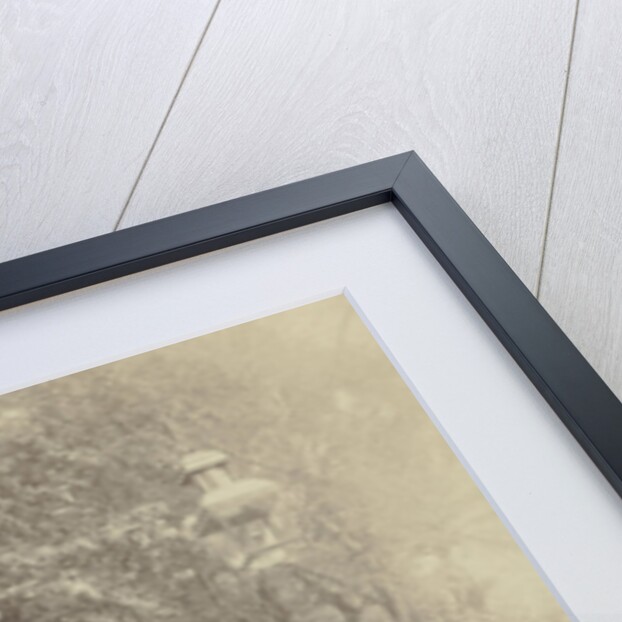 Street with large trees and sellers in Indonesia by Anonymous