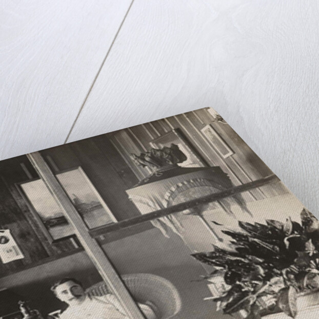 Portrait of a man in white uniform in a living room by Anonymous