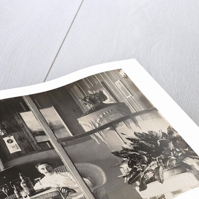 Portrait of a man in white uniform in a living room by Anonymous