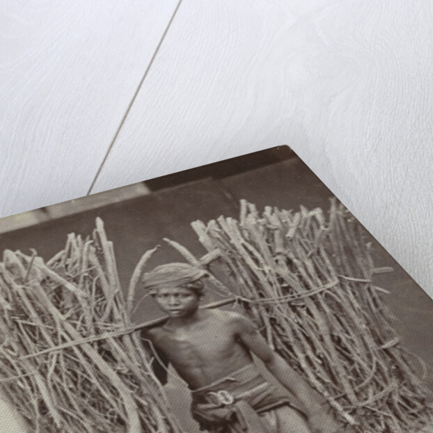 Portrait of a Java, Indonesianese man with collected wood, Indonesia by Anonymous