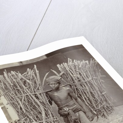 Portrait of a Java, Indonesianese man with collected wood, Indonesia by Anonymous