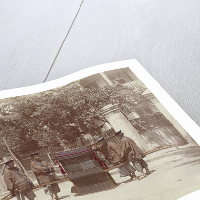 China, four carriers with carriage in the street by Baron Raimund von Stillfried und Ratenitz