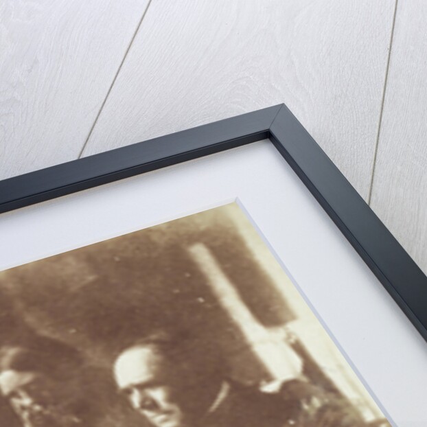 Two unidentified fisherman women and a man named Laidlaw in Newhaven, Scotland by Hill & Adamson