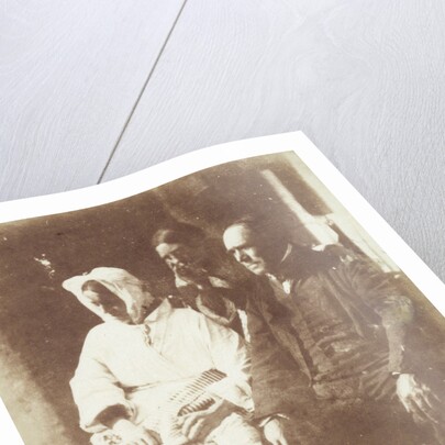 Two unidentified fisherman women and a man named Laidlaw in Newhaven, Scotland by Hill & Adamson