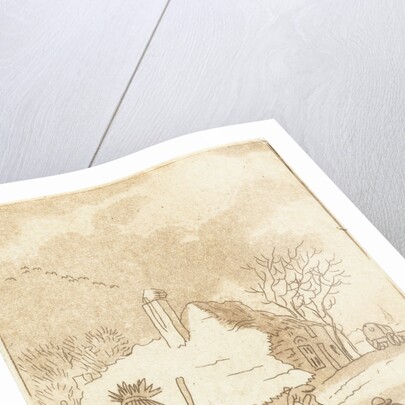 Winter landscape with skaters by Anthonie van den Bos