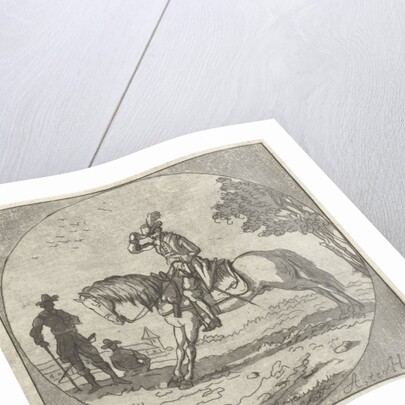 Horseman in medallion by Anthonie van den Bos