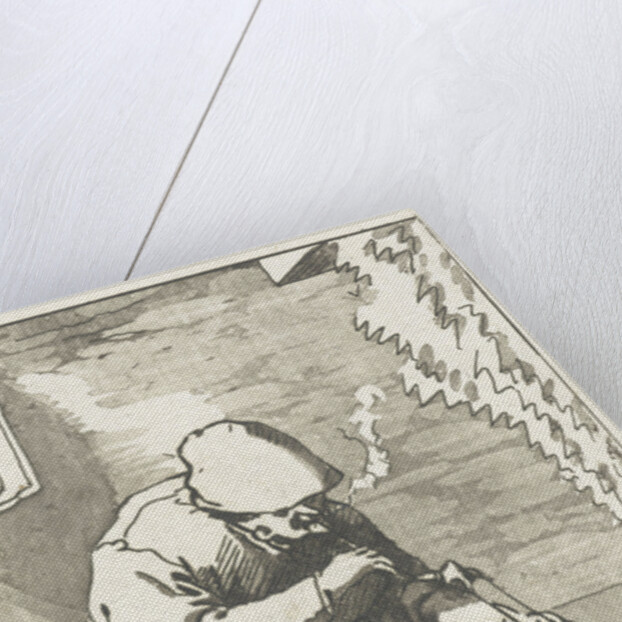 Man holds his pipe, Anthonie van den Bos by Adriaen van Ostade